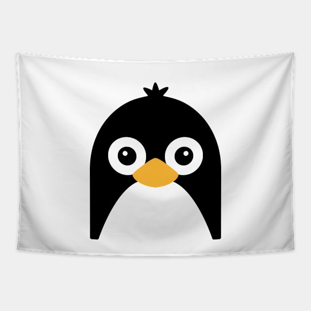 Cute Vector Penguin Face Tapestry by chunkydesign