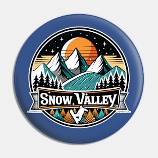 Retro Snow Valley Ski Pin