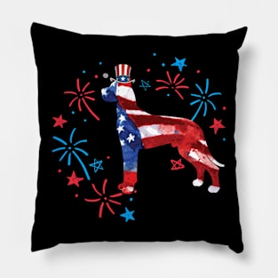 Great Dane Uncle Sam Hat 4Th Of July Pillow