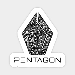 Pentagon Zentangle Logo Magnet