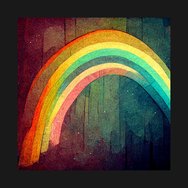 Vibrant colored rainbow on a washed out background. by Liana Campbell