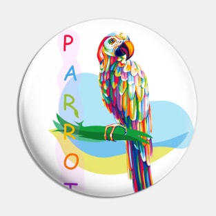 parrot colorful pop art Pin