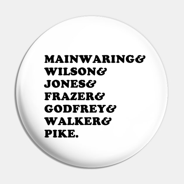 Dad's Army Mainwaring Pike Jones Frazer Godfrey Pin by SonnyBoyDesigns