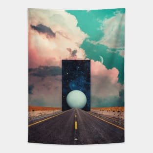 Road To A New World - Space Aesthetic, Retro Futurism, Sci Fi Tapestry