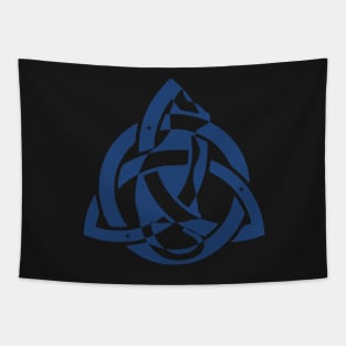 Blue Celtic Triquetra Cat Stars | Kitty Silhouette Tapestry