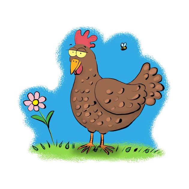 Funny farmyard chicken cartoon by FrogFactory