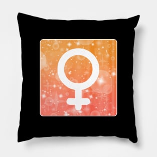 Venus Planet Symbol Square Monogram Pillow