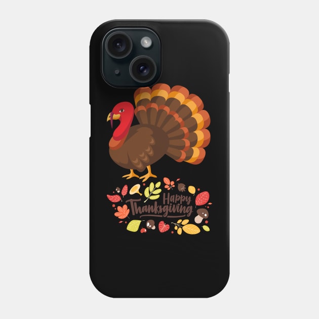 Happy Thanksgiving Turkey Phone Case by NICHE&NICHE