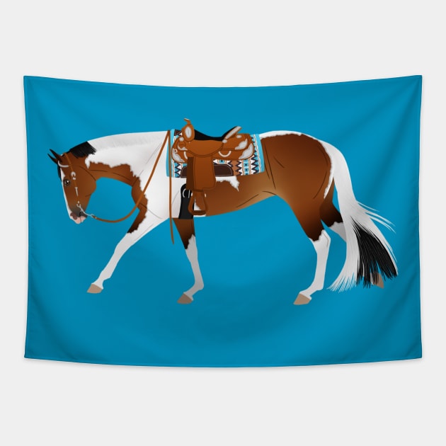 Tobiano Western Pleasure Horse - Equine Rampaige Tapestry by Equine Rampaige