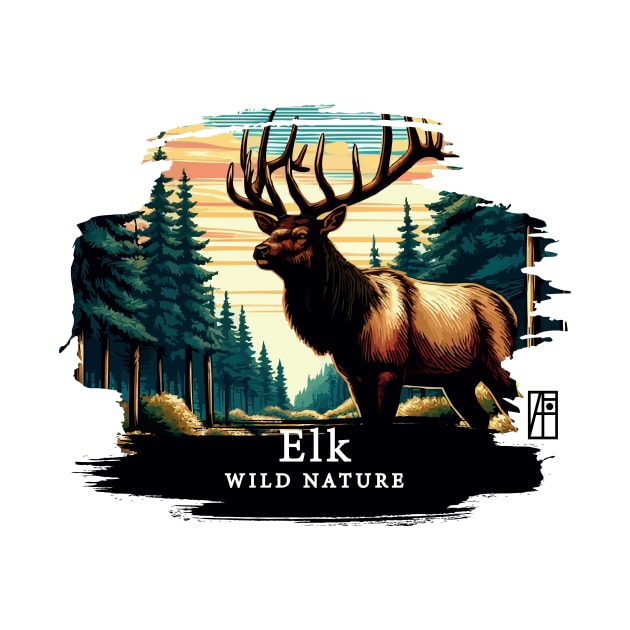 Elk - WILD NATURE - ELK -8 by ArtProjectShop