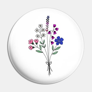 Subtle genderfluid flower bouquet Pin