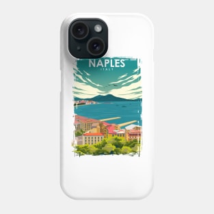 Naples Italy Vintage Colorful Minimal Retro Travel Poster Phone Case