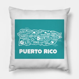 Puerto Rico Map Pillow