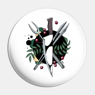 Chef Crest Logo - Tattoo Style Pin