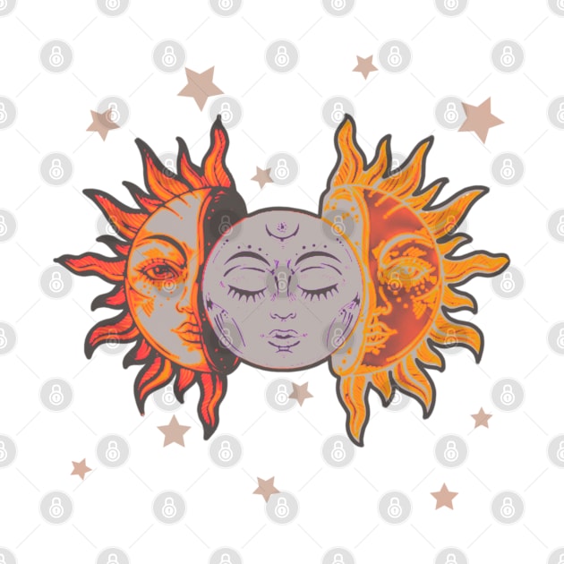 Star child of the moon and sun (matte grey bg, matte 2 version) by VantaTheArtist