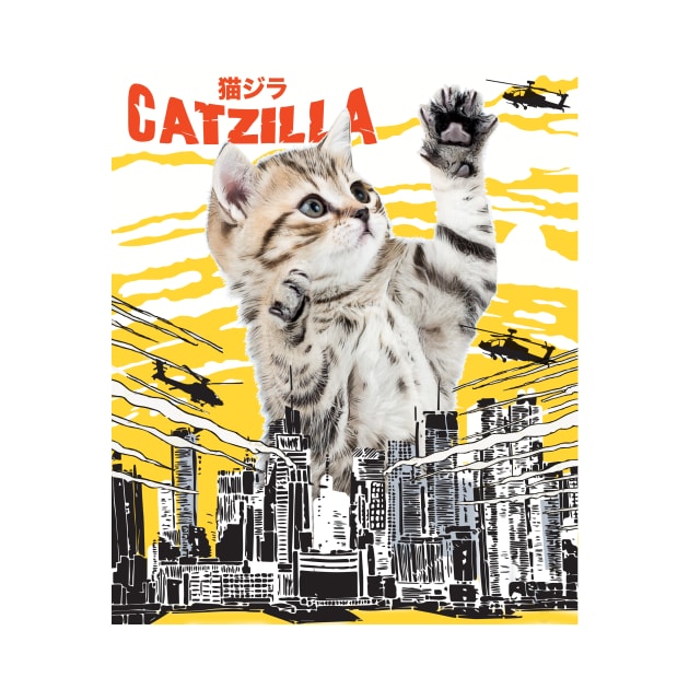 Catzilla Funny Cat T-Shirt - Gift for Cats Lovers by Essinet