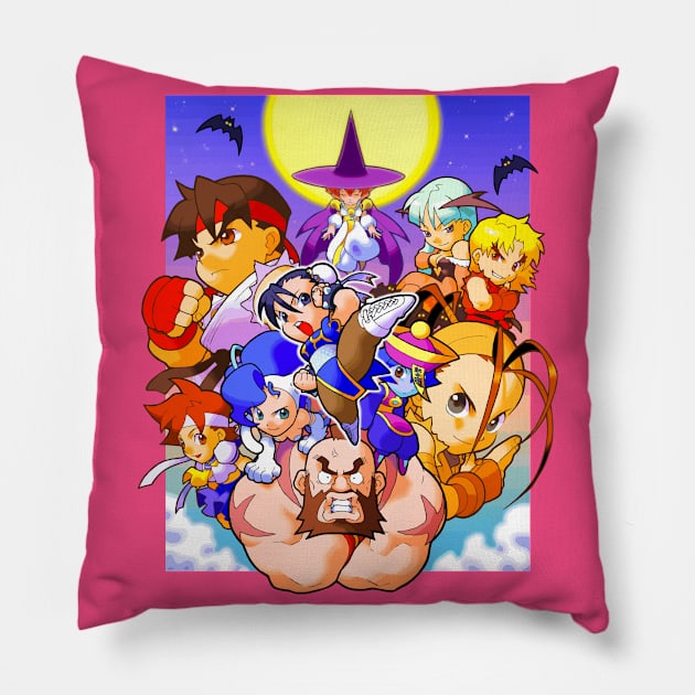 Pocket Fighters Pillow by winsarcade