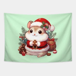 Cute Christmas Santa Hamster Tapestry