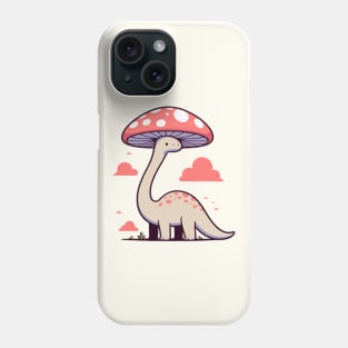 Kawaii simple Mushroom Hat Dinosaur Brontosaurus Phone Case