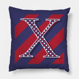 Old Glory Letter X Pillow