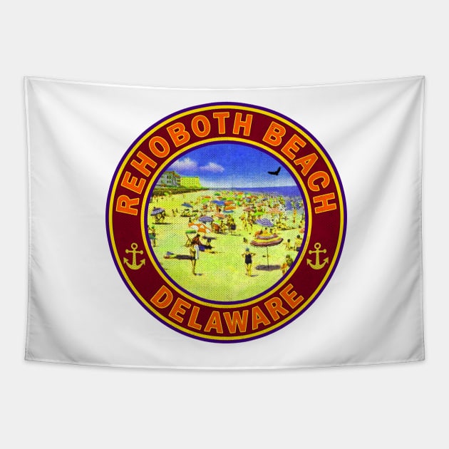 Rehoboth Beach Delaware Vintage Travel Vacation Tapestry by TravelTime