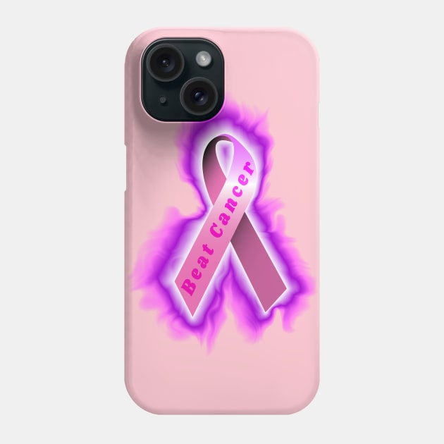 pink breast cancer ribbon Phone Case by DrewskiDesignz