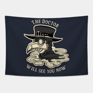 Plague Doctor will see you now Face Mask Vintage Retro Tapestry