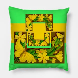 Stylized yellow butterfly Pillow