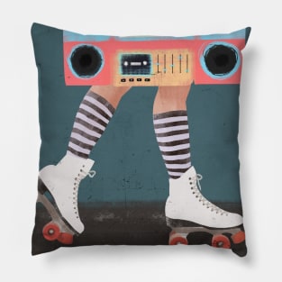 Record player and roller skates Pillow