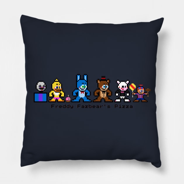 8-bit Freddy Fazbear's Pizza (FNAF2) Pillow by 8-BitHero