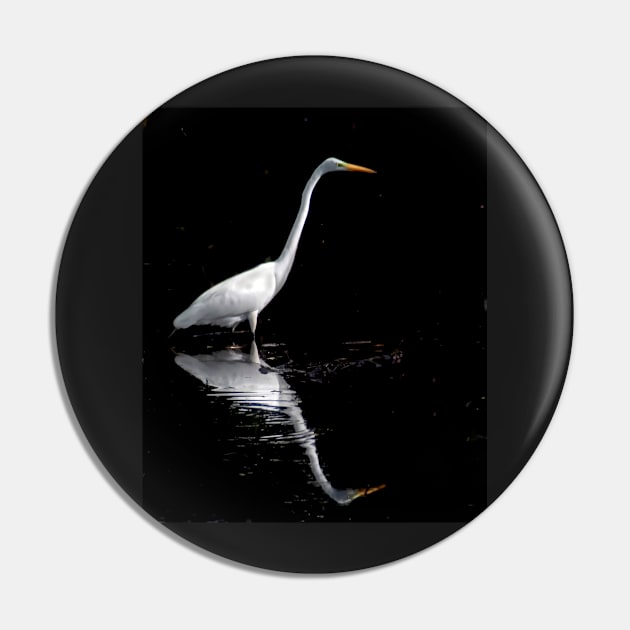 Great White Heron Pin by joesaladino