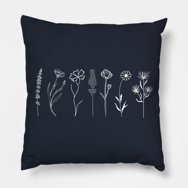 Wild flowers Pillow by Salasala