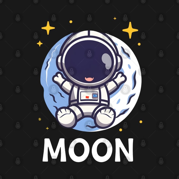 Cute Kawaii astronaut on the moon by Spaceboyishere