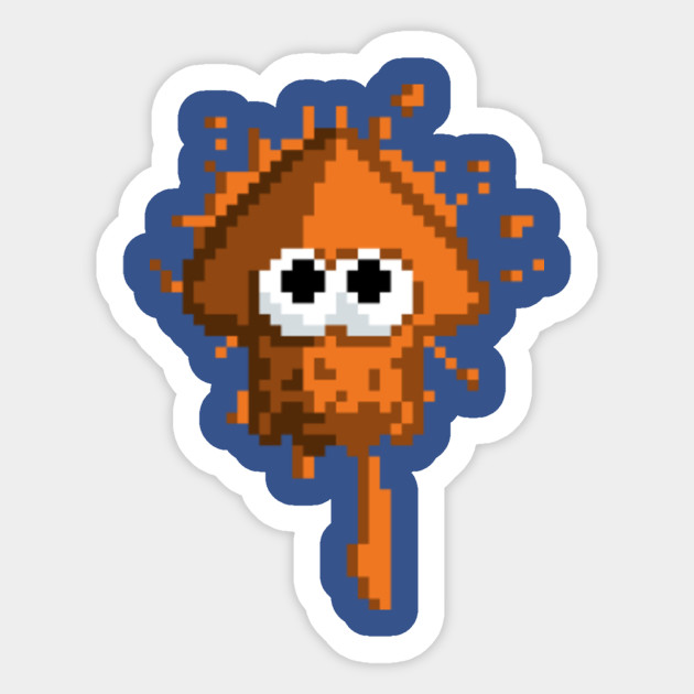 pixel squid orange splatoon
