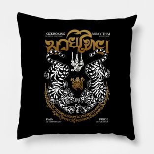 Muay Thai Sak Yant Twin Tiger Tattoo Pillow