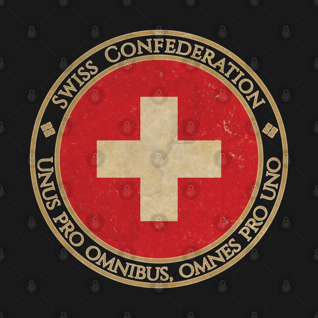 Vintage Switzerland Swiss Confederation Europe European EU Flag by DragonXX