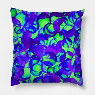 Bubble Abstract Purple Blue Lime Green Pillow