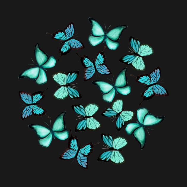 Blue butterflies by JuliaBadeeva