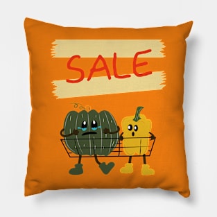 Funny Fun Pun art; For sale, pumpkin and paprika Pillow