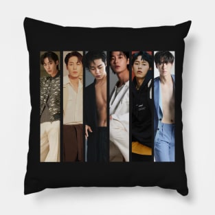 Lee jae wook vertical collage Pillow