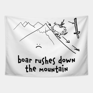 boar rushes down the mountain Tapestry