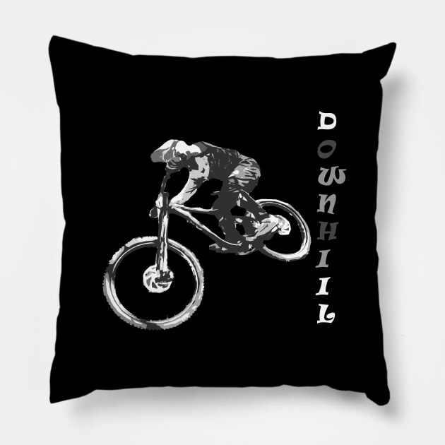 mtb downhill Pillow by rickylabellevie