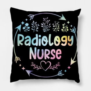 Radiology Nurse cute floral watercolor Pillow