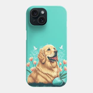 Golden Retriever happy easter day Phone Case