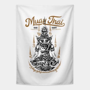 Antique Muay Thai Tattoo Hermit Tapestry