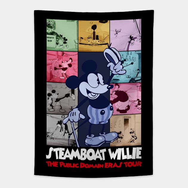 Steamboat Willie The Public Domain Eras Tour - 7 Tapestry by Megadorim