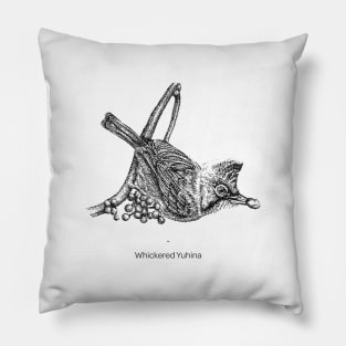 Whickered Yuhina bird Pillow