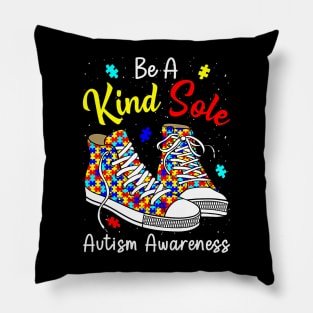 Be A Kind Sole Autism Awareness Rainbow Trendy Puzzle Shoes Pillow