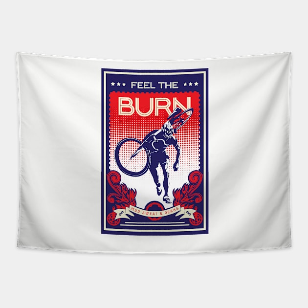 Feel the Burn retro cycling poster Tapestry by SFDesignstudio