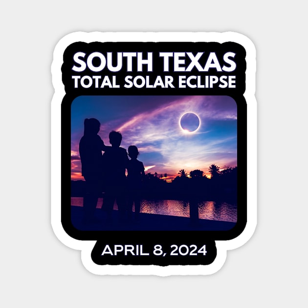 South Texas Front & Back Print Total Solar Eclipse 2024 Magnet by Give Joy